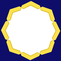 golden star label, Islamic frame