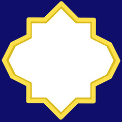 golden star label, Islamic frame