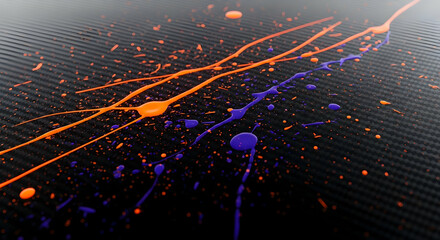 Vivid Splatter Art On Carbon Fiber Texture A Bold Statement