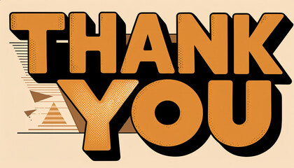 Expressing gratitude through bold typography art on a warm background