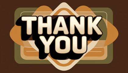 Colorful retro thank you note with bold typography