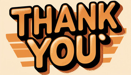 Bright and bold expression of gratitude in retro style design