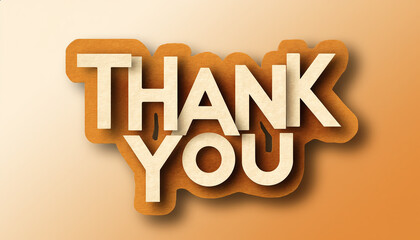 Thank you card design with warm tones and bold typography elements