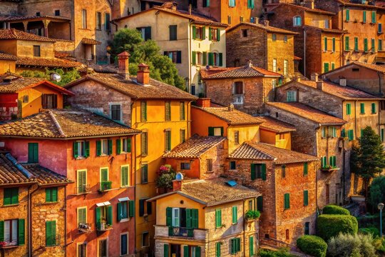 Capture Italy's colorful buildings; nature's palette inspires architectural beauty.