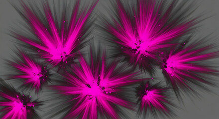 Electric Fuchsia Bursts Against Moody Gray Hues Background Texture