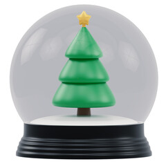 christmas tree ball 3d icon in cartoon plastic style minimal isolated on transparent white background, clipping path