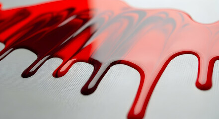Crimson Liquid Cascades Across a Stark White Surface Abstract Design