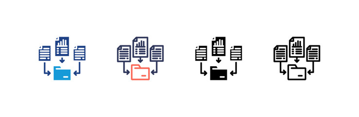 Data Gathering icon set multiple style collection