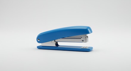 Blue stapler isolated on white background