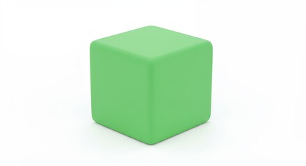 Fototapeta premium Bright lime green cube object