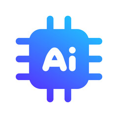 ai chip gradient fill icon