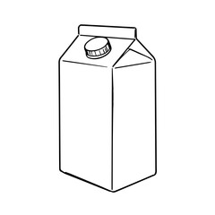 Milk carton mockup with screw cap.  Simple milk carton packaging design template. Blank carton for branding and advertising. Perfect milk carton for dairy product label design,