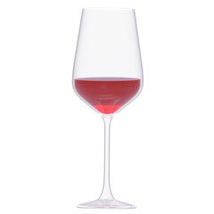 glass of red wine 3d icon in cartoon plastic style minimal isolated on transparent white background, clipping path