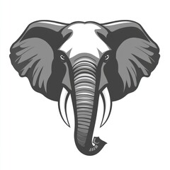 Obraz premium Monochrome elephant head, stylized graphic