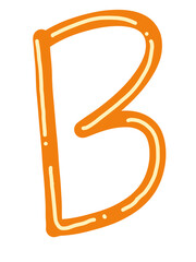 vector illustration of an orange alphabet