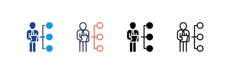 Business People icon set multiple style collection