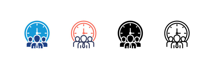 Time Management icon set multiple style collection