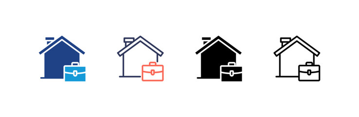 Work From Home icon set multiple style collection