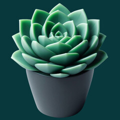 Obraz premium Green Succulent Plant isolated. cactus in a pot.