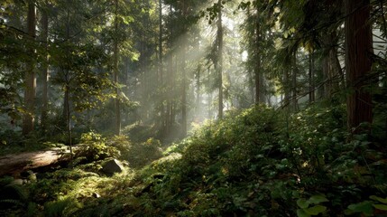 Obraz premium Sunlight forest path