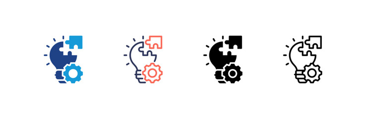 Solution icon set multiple style collection