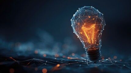 Glowing network lightbulb innovation technology concept