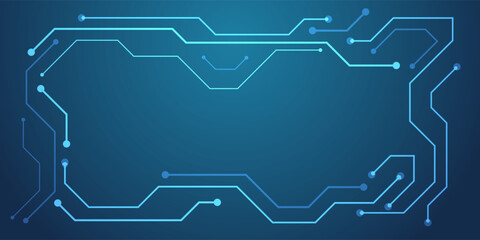 Ai technology circuit board banner background. Futuristic design circuit. Artificial intelligence blue vector illustration.