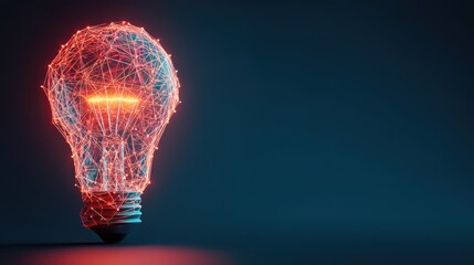Abstract glowing lightbulb network connection idea concept