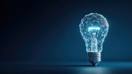 Glowing lightbulb network abstract idea concept