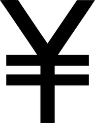 Obraz premium Black Chinese Yuan or Japanese Yen currency symbol icon. Editable vector types. For topics related to finance, economics, banking, and money. Vector illustration.