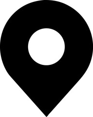 Black Location Marker Icon with Concentric Circles. Editable Vector Mode. For Navigation, Map, Place, Precision Themes. Vector Illustrations.