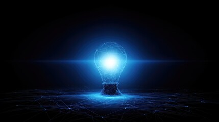 Abstract glowing lightbulb network digital innovation concept