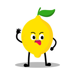 Cute Hand Drawn Naughty Lemon Expression
