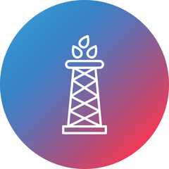 Drilling Oil Line Gradient Circle Background Icon