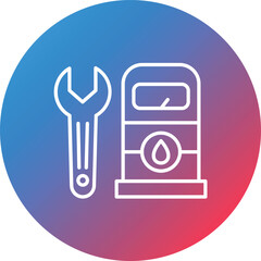 Repair Line Gradient Circle Background Icon