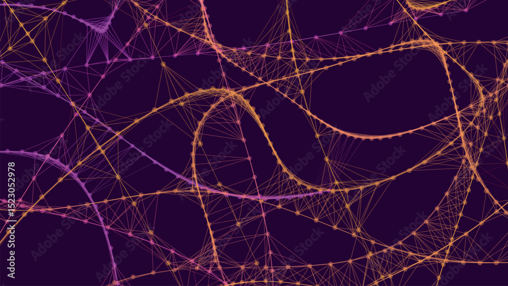 Poster abstract background with connecting dots and lines. neural connections. network connection structure