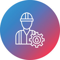 Engineer Line Gradient Circle Background Icon
