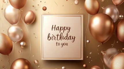 Elegant Gold Balloons Birthday Card: A Luxurious Celebration