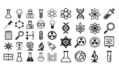 Biotechnology Postal and Digital Mail modern icons set.