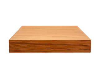Square wooden block platform isolated on transparent background