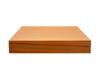 Square wooden block platform isolated on transparent background