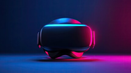Modern virtual reality headset against a vibrant backdrop.