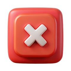 Fototapeta premium 3d realistic red cross button icon isolated on white background