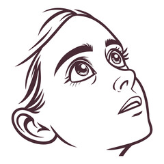 Vector emoji of a pair of wide open eyes, often looking slightly to the side. Conveys watching, looking, curiosity, surprise, or sometimes suspicion.