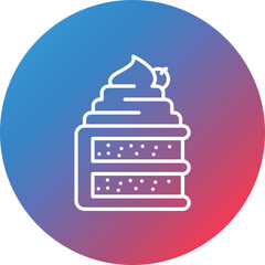 Obraz premium Sponge Cake Line Gradient Circle Background Icon