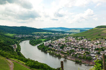 Bernkastel-Kues is a well-known winegrowing centre on the Moselle, German