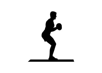 A boy doing exercises vector.