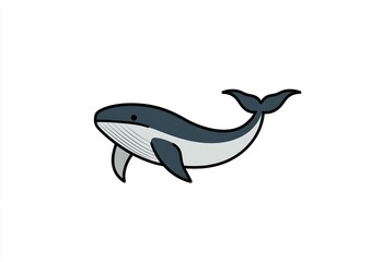 Fototapeta premium Cute cartoon whale illustration