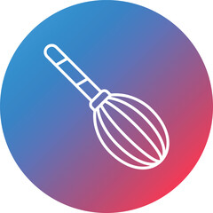 Whisk Line Gradient Circle Background Icon