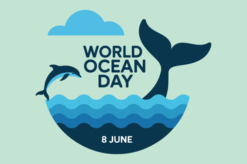World Ocean Day Vector Illustration